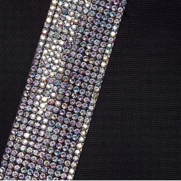 Alice + Olivia Black Mini Dress with Silver Accents - Picture 13 of 16